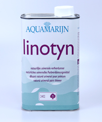 Aquamarijn Linotyn - natuurlijke verdunner op basis van gomterpentijn en citrusolie.